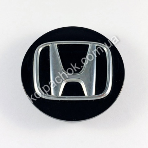 Колпачок на диски Honda черный/хром лого 44732-TR3-A01 (69мм) (Оригинал)