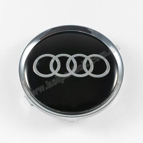 Колпачок Audi черный/белый лого для дисков Rial Alutec N32 (64мм)