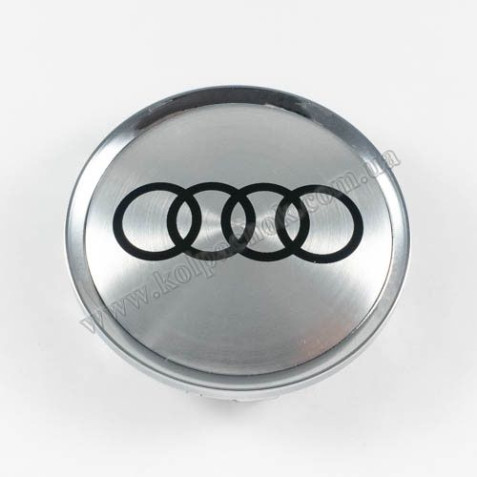 Ковпачок Audi срібло/чорний лого для дисків Rial Alutec N32 (64мм)
