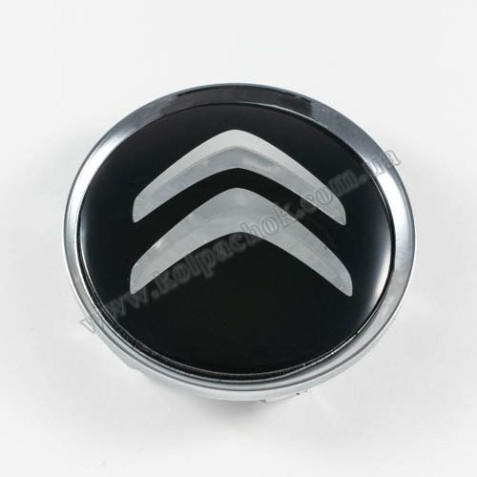 Ковпачок Citroen чорний/хром лого для дисків Rial Alutec N32 (64мм)