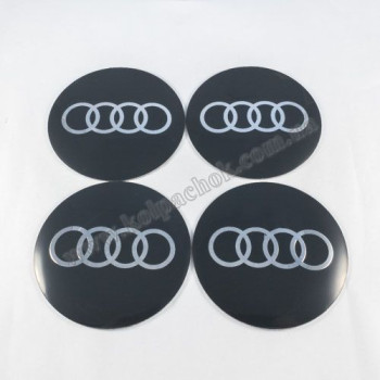 Наклейки для колпачков на диски Audi серые/хром лого (90мм) Наклейки для колпачков на диски Audi серые/хром лого (90мм)