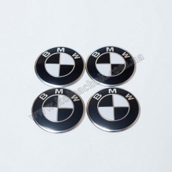 Наклейки для ковпачків на диски BMW чорно-білий лого (56мм)
