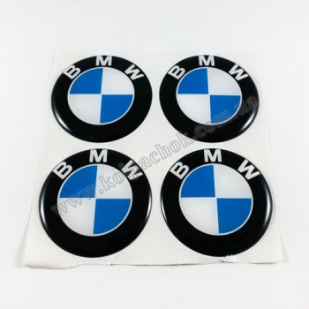 Наклейки для ковпачків на диски BMW синьо-білі (50мм)