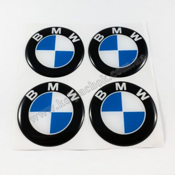 Наклейки для ковпачків на диски BMW синьо-білі (55мм)
