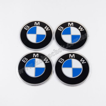 Наклейки для ковпачків на диски BMW синьо-білі (60мм)