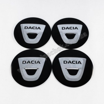 Наклейки для колпачков на диски Dacia черные (56мм)
