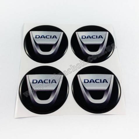 Наклейки для ковпачків на диски Dacia чорні (50мм)