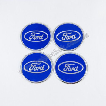 Наклейки для ковпачків на диски Ford сині (60мм)