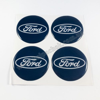 Наклейки для колпачков на диски Ford синие/белый лого (55мм) Наклейки для колпачков на диски Ford синие/белый лого (55мм)