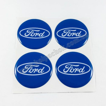 Наклейки для колпачков на диски Ford синие/белый лого (45мм)