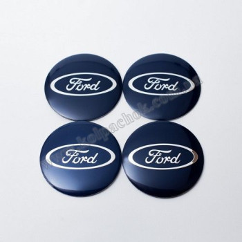 Наклейки для колпачков на диски Ford синие/хром лого (56мм) Наклейки для колпачков на диски Ford синие/хром лого (56мм)