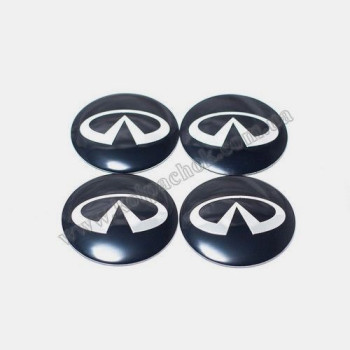 Наклейки для колпачков на диски Infiniti черные/хром лого (56мм) Наклейки для колпачков на диски Infiniti черные/хром лого (56мм)
