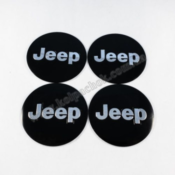 Наклейки для колпачков на диски Jeep черные/хром лого (60мм) Наклейки для колпачков на диски Jeep черные/хром лого (60мм)
