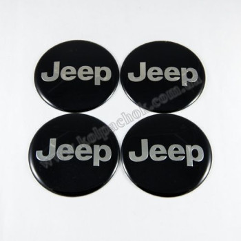 Наклейки для колпачков на диски Jeep черные/хром лого (65мм) Наклейки для колпачков на диски Jeep черные/хром лого (65мм)