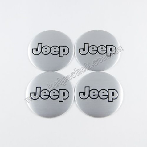 Наклейки для ковпачків на диски Jeep хром (56мм)