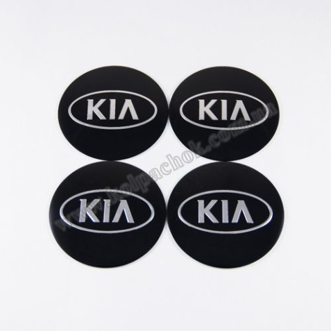 Наклейки для ковпачків на диски Kia чорні сфера (60мм)