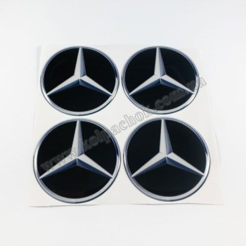 Наклейки для ковпачків на диски Mercedes-Benz чорні/білий лого (55мм) Наклейки для ковпачків на диски Mercedes-Benz чорні/білий лого (55мм)