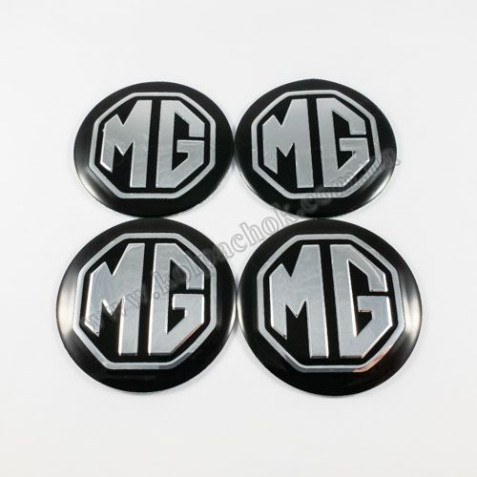 Наклейки для ковпачків на диски MG чорні (56мм)