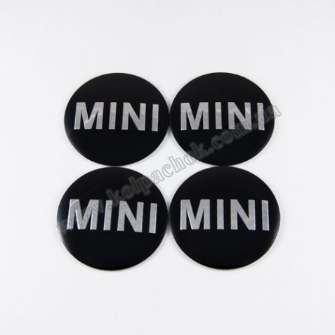 Наклейки для ковпачків на диски MINI чорні (50мм)