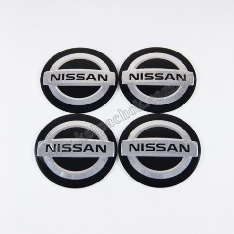 Наклейки для ковпачків на диски Nissan чорні сфера (60мм)