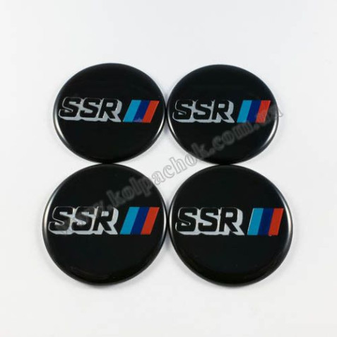 Наклейки для ковпачків на диски SSR чорні (50мм)