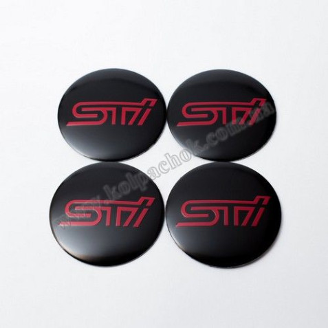 Наклейки для ковпачків на диски Subaru STI (56мм)