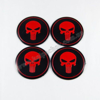 Наклейки для колпачков на диски The Punisher череп/красный (56мм) Наклейки для колпачков на диски The Punisher череп/красный (56мм)