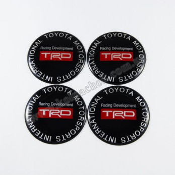 Наклейки для колпачков на диски Toyota TRD черные (65мм)