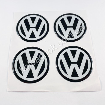 Наклейки для ковпачків на диски VolksWagen білі/чорний лого (50мм) Наклейки для ковпачків на диски VolksWagen білі/чорний лого (50мм)