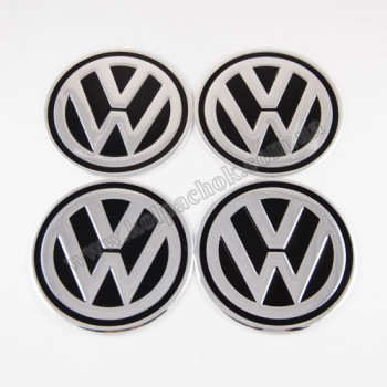 Наклейки для колпачков на диски VolksWagen черные (90мм)