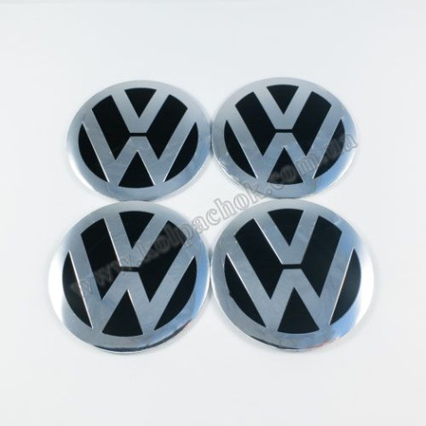 Наклейки для колпачков на диски VolksWagen хром кант (56мм)