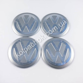 Наклейки для колпачков на диски VolksWagen серые/хром лого (56мм) Наклейки для колпачков на диски VolksWagen серые/хром лого (56мм)