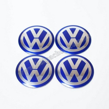 Наклейки для ковпачків на диски VolksWagen сині (56мм)