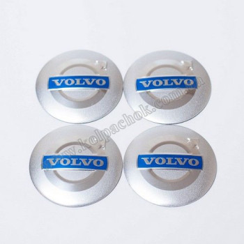 Наклейки для ковпачків на диски Volvo срібло/синій лого (56мм) Наклейки для ковпачків на диски Volvo срібло/синій лого (56мм)