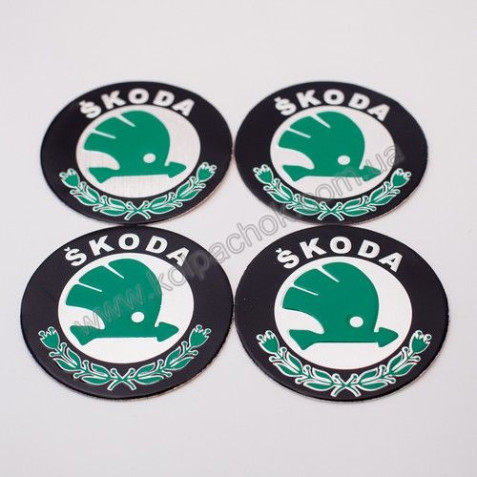Наклейки для колпаков на диски Skoda (90мм)