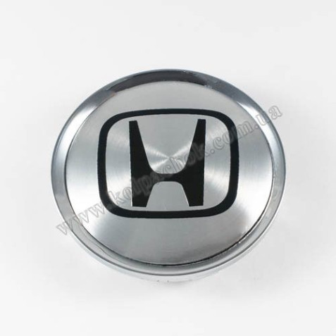 Ковпачок Honda срібло/чорний лого для дисків Rial Alutec N32 (64мм)