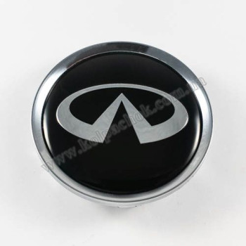 Колпачок Infiniti черный/хром лого для дисков Rial Alutec N32 (64мм)