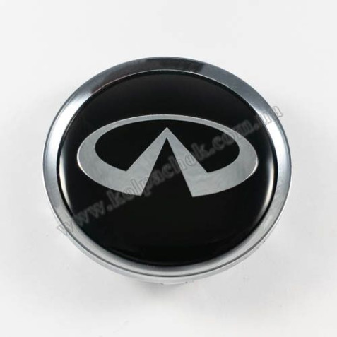 Ковпачок Infiniti чорний/хром лого для дисків Rial Alutec N32 (64мм)