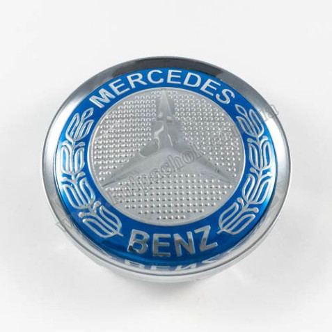 Ковпачок Mercedes-Benz хром/синій кант для дисків Rial Alutec N32 (64мм)
