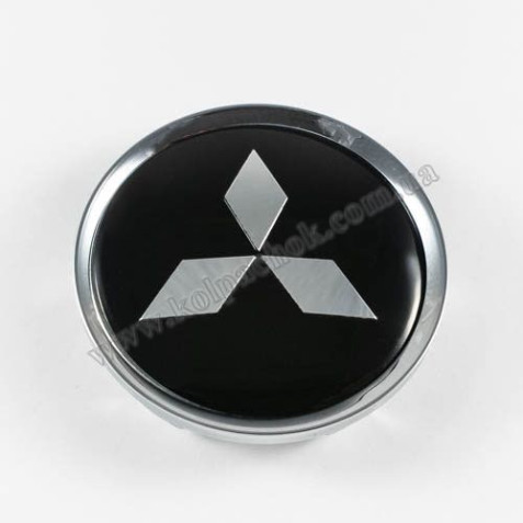 Ковпачок Mitsubishi чорний/хром лого для дисків Rial Alutec N32 (64мм)
