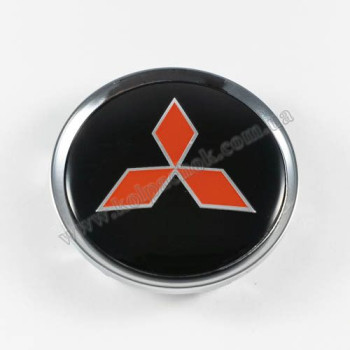 Ковпачок Mitsubishi чорний/червоний лого для дисків Rial Alutec N32 (64мм)