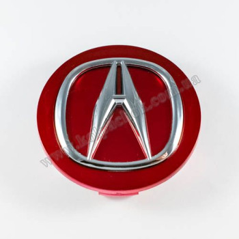 Ковпачок на диски Acura червоний/хром лого 44732-TK4-A10 (69мм)