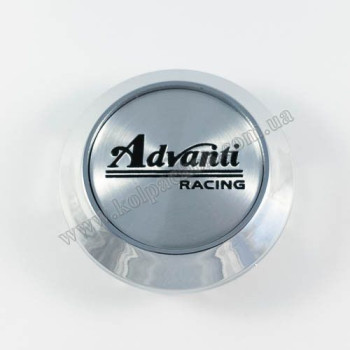 Ковпачок на диски Advanti Racing конус/хром/сірий лого (60-64мм)