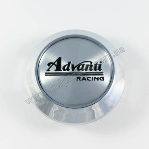 Ковпачок на диски Advanti Racing конус/хром/сірий лого (60-64мм)