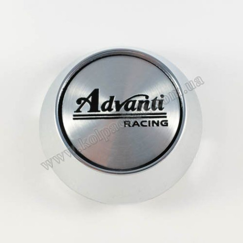 Ковпачок на диски Advanti Racing конус/хром/сірий лого (64-69мм)