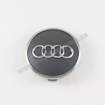 Ковпачок на диски Audi сірий/хром лого 8W0601170 / 4M0601170 (61мм) Ковпачок на диски Audi сірий/хром лого 8W0601170 / 4M0601170 (61мм)