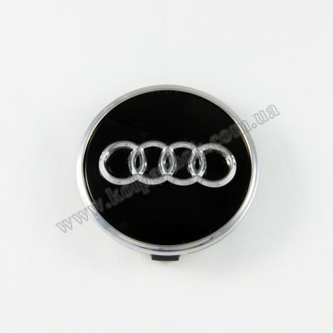 Ковпачок на диски Audi чорний/хром лого 8W0601170/4M0601170 (61мм)