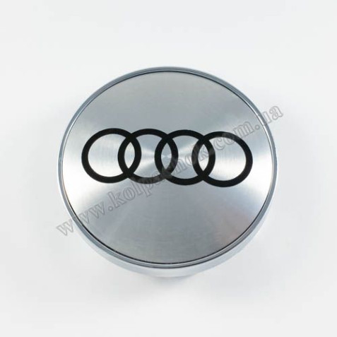 Ковпачок на диски репліка Audi срібло/чорний лого C-570 (55-59мм)