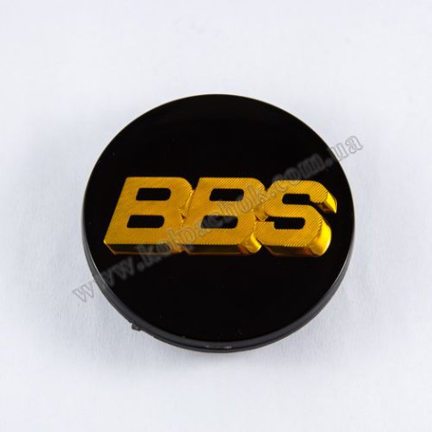 Ковпачок на диски BBS чорний/золотий лого 09.24.030 (69мм)
