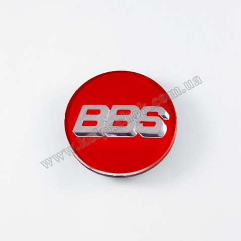 Ковпачок на диски BBS червоний/сріблястий лого (69мм)